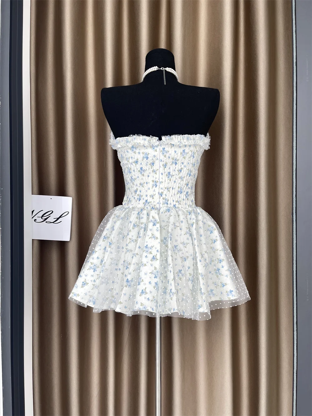 Vestido de fiesta estampado sin tirantes para mujer, Sexy, elegante, para fiesta de noche, Club de cumpleaños, Club nocturno, 2025