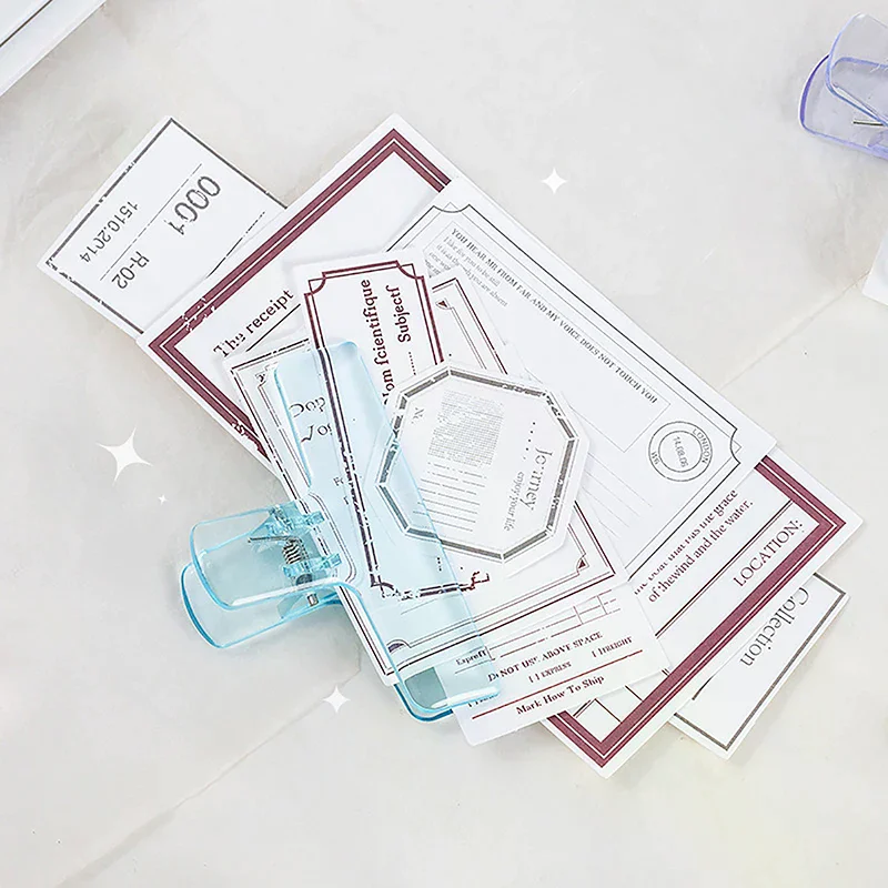Simplicity Paper Clip Transparent Visiable Acrylic Clip Scrapbook Sticker Storage Clip Student Supplies Lovely Stationery