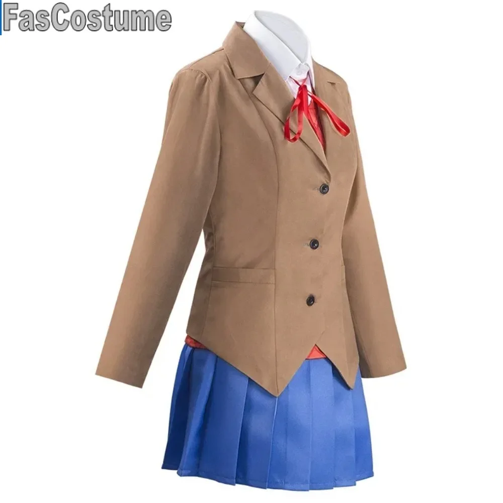 

Игра Doki Doki Literature Club Monika Косплей Sayori Юрий Нацуки Косплей Костюм Парик Комплект Школьная Форма Девушка Женские Костюмы
