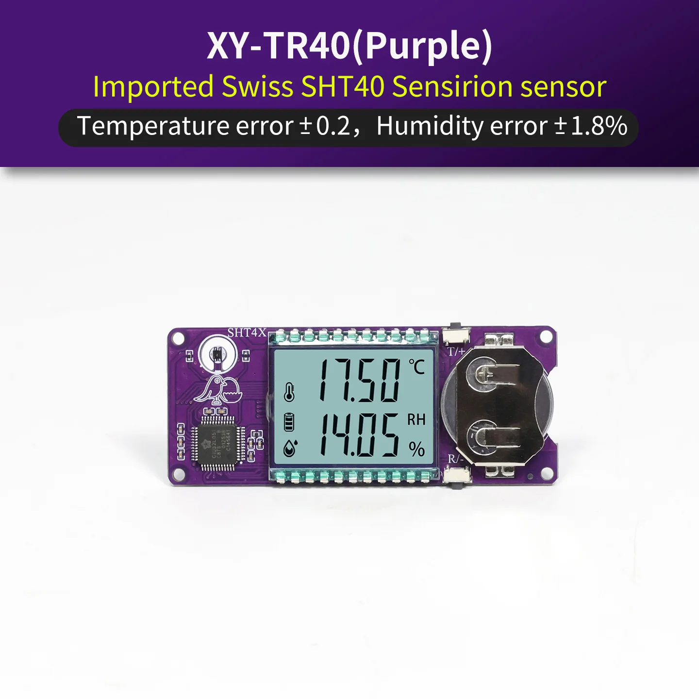 Imported Swiss SHT40 sensor, high precision thermo-hygrometer. Widely used for home, pharmacy, hospital, industrial and laborato