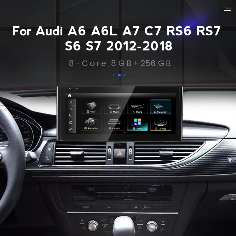 For Audi A6 A6L A7 C7 RS6 RS7 S6 S7 Android 13 All-in-one machine Car multimedia player Carplay 4G WIFI BT Auto Radio DSP 8+256G