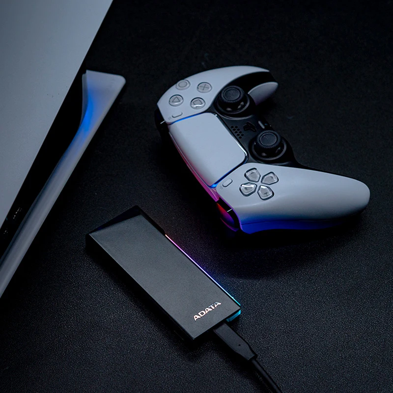 ADATA M.2 PCIe NVMe SATA SSD Enclosure EC700G RGB Lighting USB 3.2 Type-C Hard Drive Box Up to 1000Mb/s Hard Disk hd Case