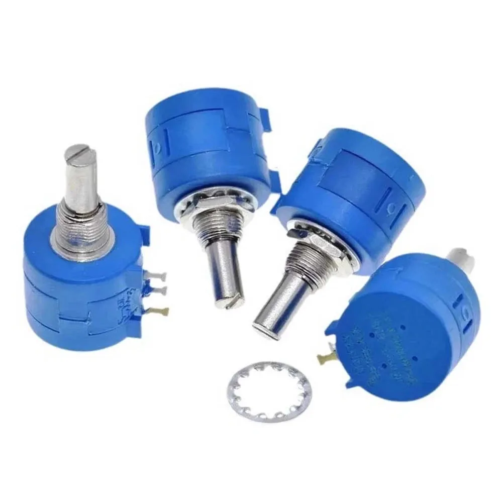 1Pcs 10-Turn Potentiometer 3590S Wirewound Variable Multi-turn POT 10 Ring Adjustable Resistor + Turns Counting Rotary Knob