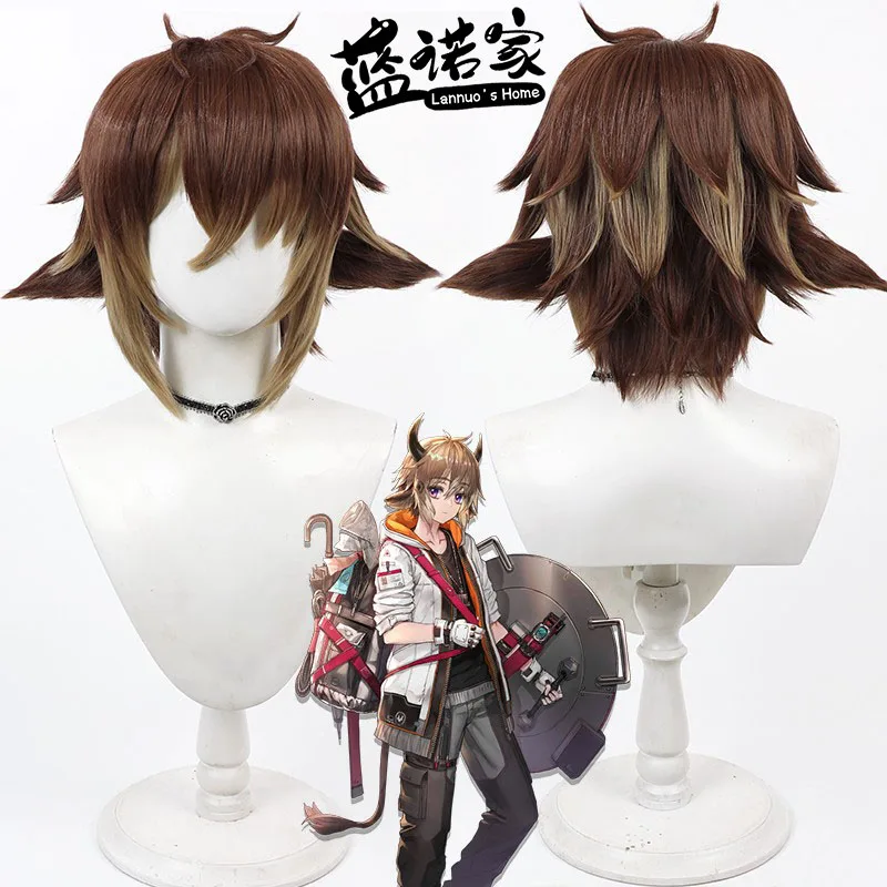 

Аниме Arknights Bison Cos, парик для косплея, Хэллоуин, карнавал, реквизит для вечеринки, синтетические волосы, термостойкое волокно + шапочка для парика