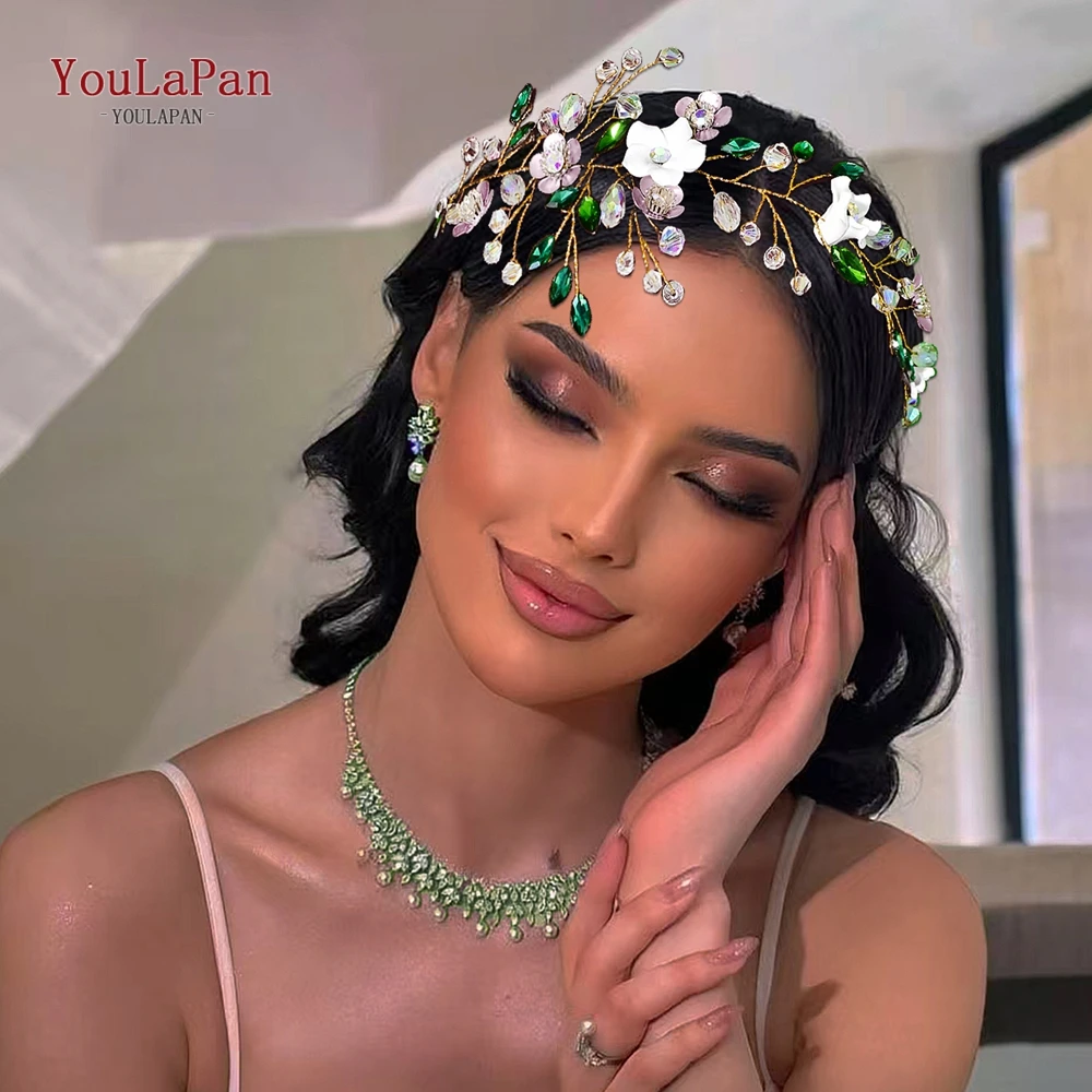 

YouLaPan Elegant Bridal Rhinestone Headband Wedding Crystal Headpiece Sparkling Ladies Banquet Party Hair Accessories HP862