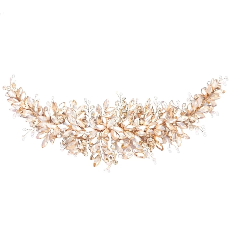 QXND Crystals Embellished Bridal Headpiece Featuring Secure Nonslip Designs And Soft Edging