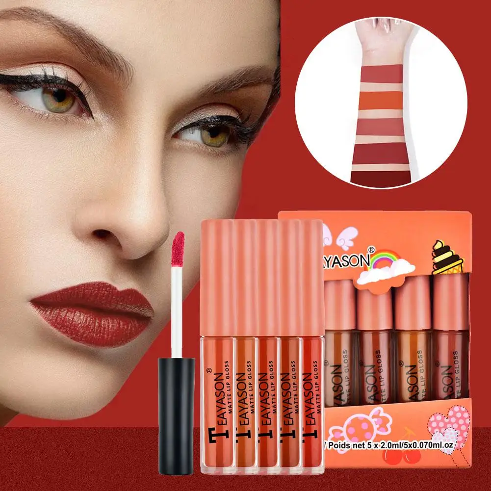 NEUE High-end-Wasserdicht Dauerhafte Sexy Roten Lippenstift Matte Pflege Lip Wasserdichte Kosmetik langlebig Lip Gloss Lippenstift u5U6