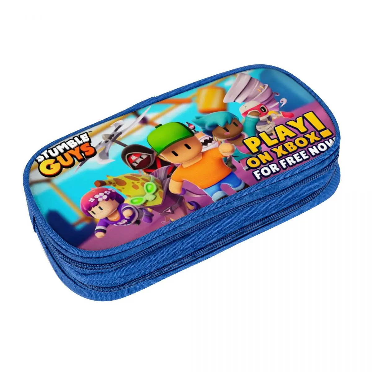 estojo de lapis escolar com dupla camada para criancas bolsa de lapis grande legal jogo stumble guys cartoon material escolar 3 01