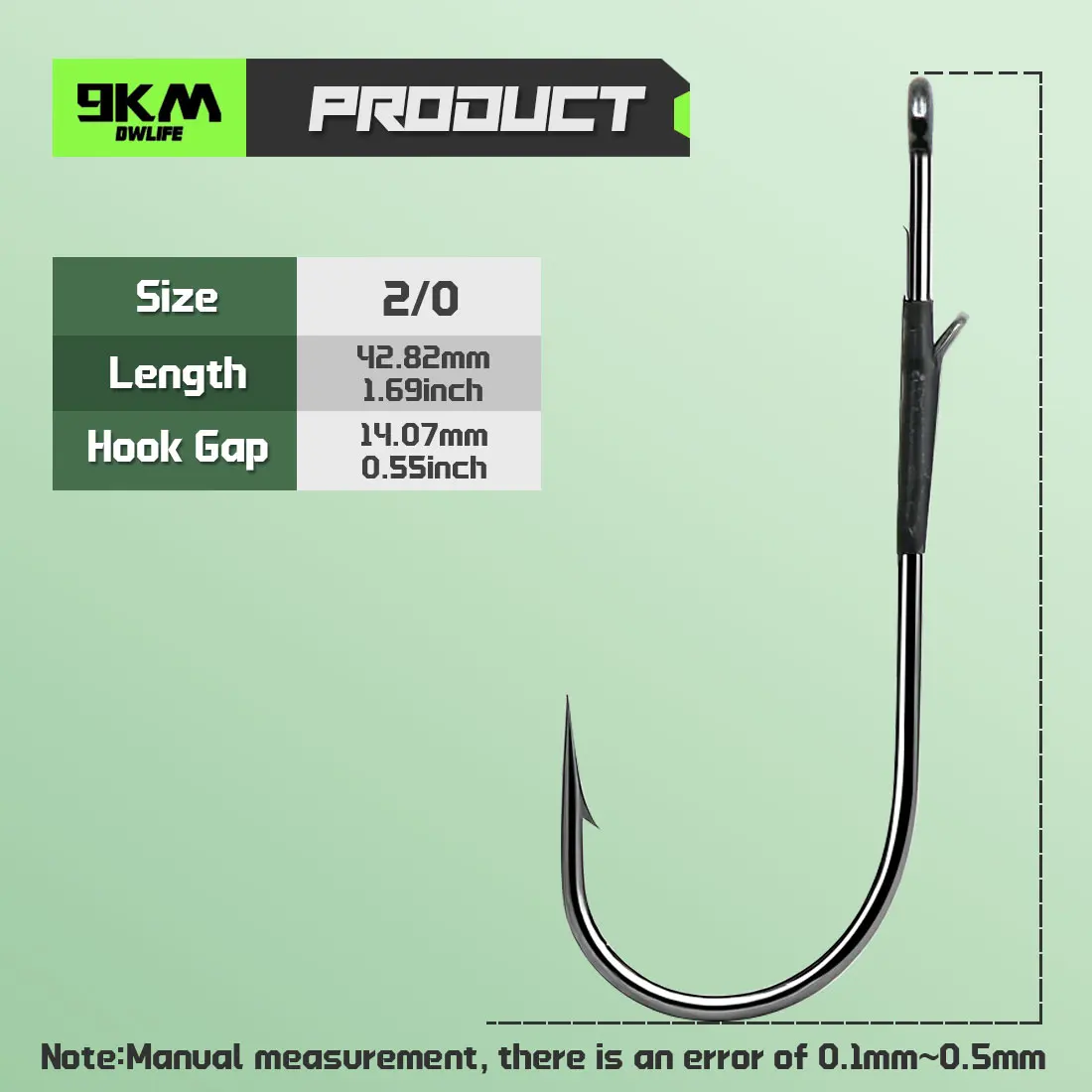 9KM 10-20PCS Baitholder Wurm Haken Angeln High Carbon Stahl Haken für Bass Fishing Flipping Punching Pitching Texas Drop Shot Rig
