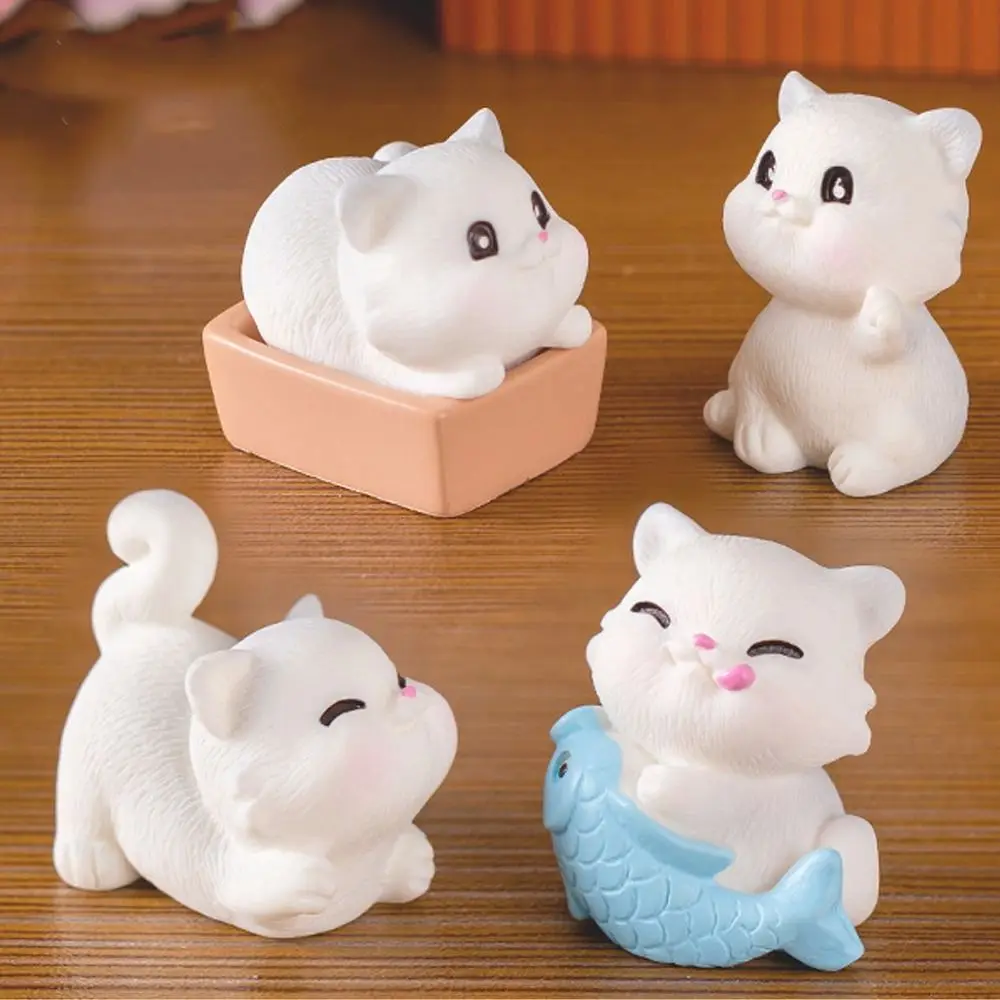 

Kids Gift Cute Mini Cat Figurines DIY Cartoon Cat Statue Resin Crafts Kitten Figurines Miniature Micro Landscape Ornaments