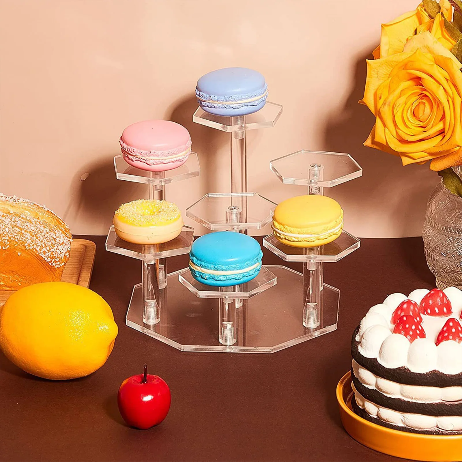 7 Bit Candy Dessert Stand Multi-layer Acrylic Desktop Holder Suitable For Ice Cream Jewelry Show Tools Wedding Party Supplies