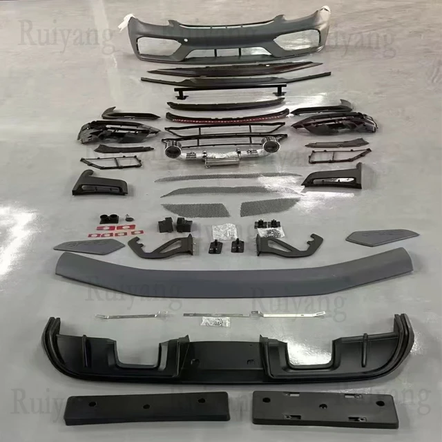 

For Porsche 718 GT4 RS Style Front Body Kits Spoiler Car Grille 2017-2023 Porsche 718 982 Cayman Boxster PP Fog Light Upgrade