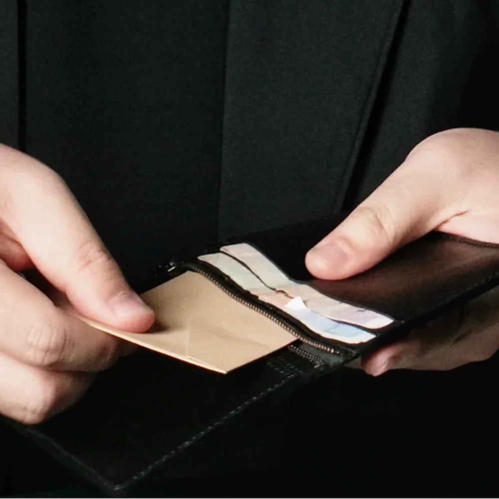 Bacon Card to Wallet Magic Tricks Named Card/Borrowed Ring/Coin Vanishes into Wallet Close-up Illusions Gimmicks Mentalism Props