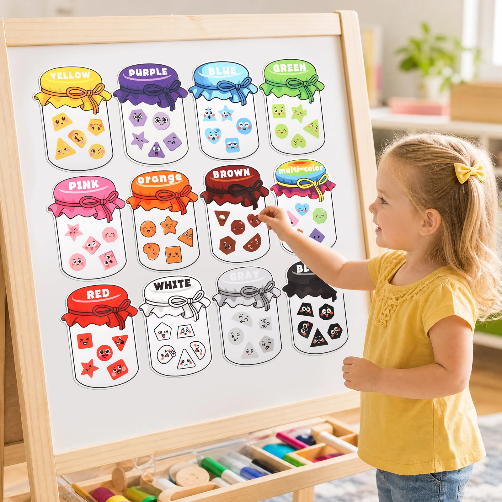 12Pcs Color Recognition Magnetic Sorting Set Educational Magnet Color Baby Toddlers Kids Magnets for Refrigerator Whiteboard