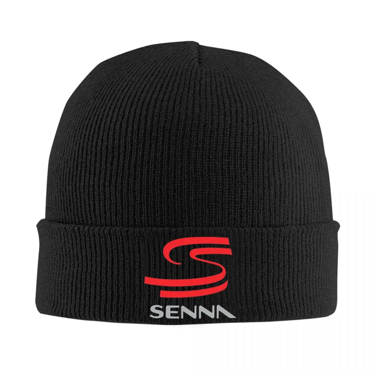 Ayrton Senna Logo Knitted Caps for Women Men Beanie Winter Hats Warm Caps