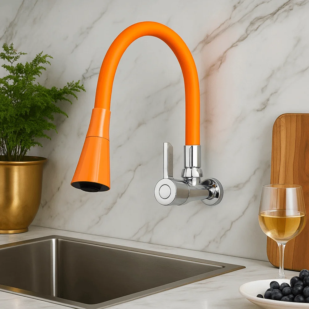 

Creative Zinc Alloy Kitchen Faucet Water Saving Universal Rotatable Spout Faucet 2 Modes Water Tap Nozzle Public Restroom