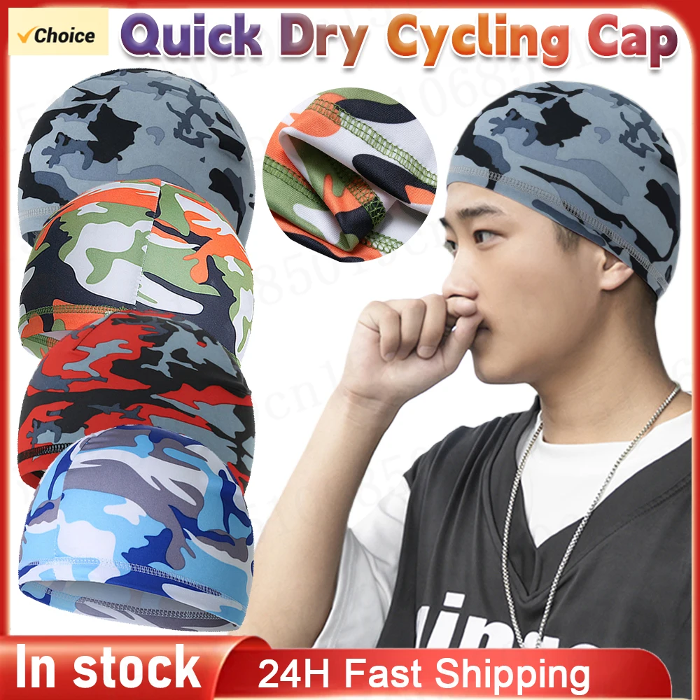 Cycling Helmet Cap Ice Cloth Motorcycle Sports Hat Bicycle Headscarf Helmet Quick Drying Sweat Wicking Hat Run Cooling Skull Cap