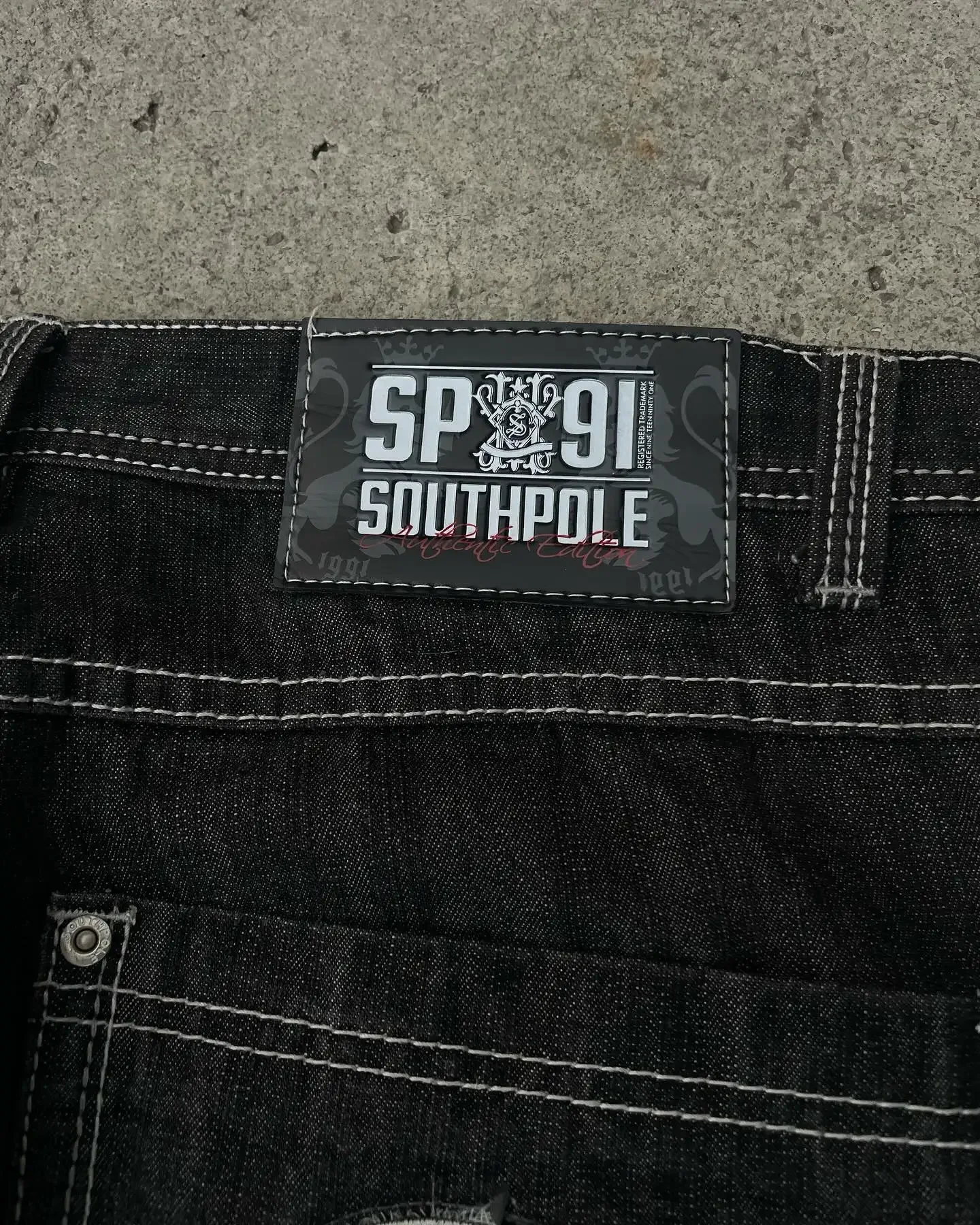 Y2k 90s Southpole Jeans Embroidered Letters Graphic Baggy Jeans