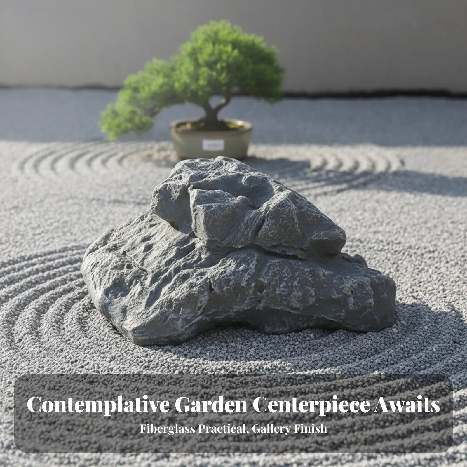 Light Gray Textured Stone Prop Simulation Landscape Rock Fiberglass Decor for Professional Photography Set