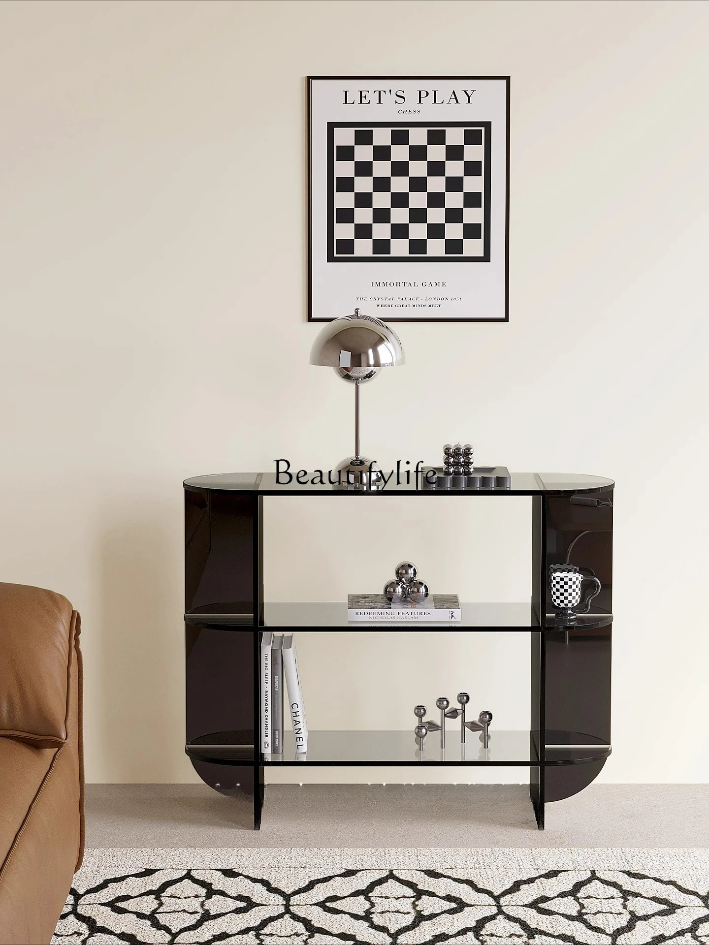 

*Acrylic shelf floor-to-ceiling living room storage rack