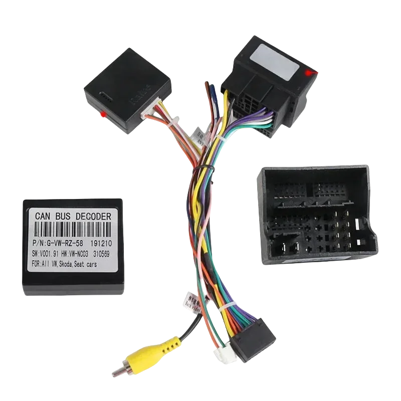 

Автоматический аудиоплеер Android, 16-контактный адаптер кальба мощности с коробкой Canbus для Volkswagen Golf 7 Skoda, стерео разъем, жгут проводов