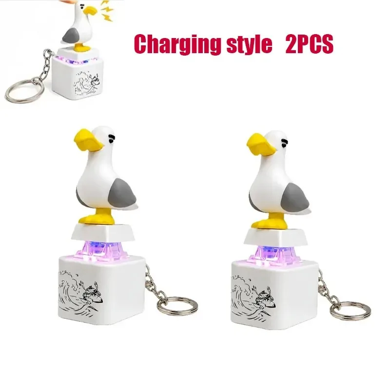 .Mine Seagull Keycap-sleutelhanger Lichtgevend, stressverlagend, creatief fidget-speelgoed, draagbare elektronische hanger voor volwassenen