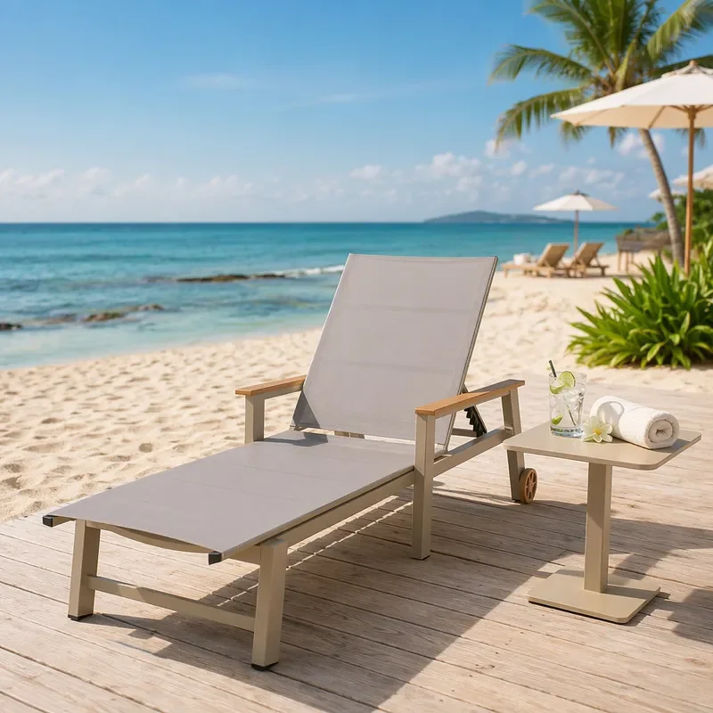 Waterproof Outdoor Lounger for Patio Balcony Poolside Garden Hotel Beach Sunbathing Chair UV Resistant Leisure Furniture
