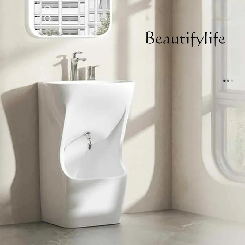 

MM Middle East integrated basin multi-functional hand wash face wash feet ceramic basin small clean basin designer multi-purpose