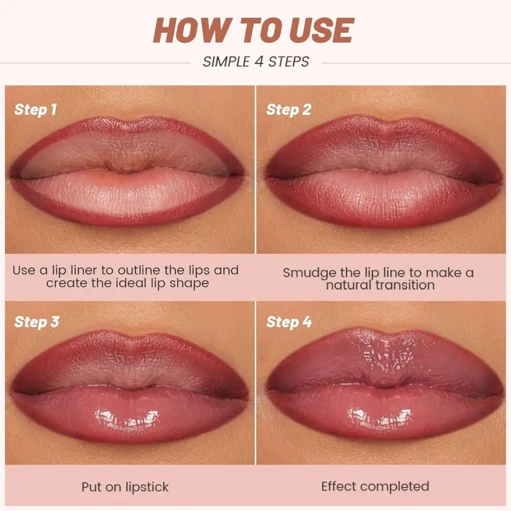 Matita labbra opaca Rossetto e matita per labbra Combo Rossetto liscio e idratante Kit labbra e lucidalabbra antiaderente con temperamatite