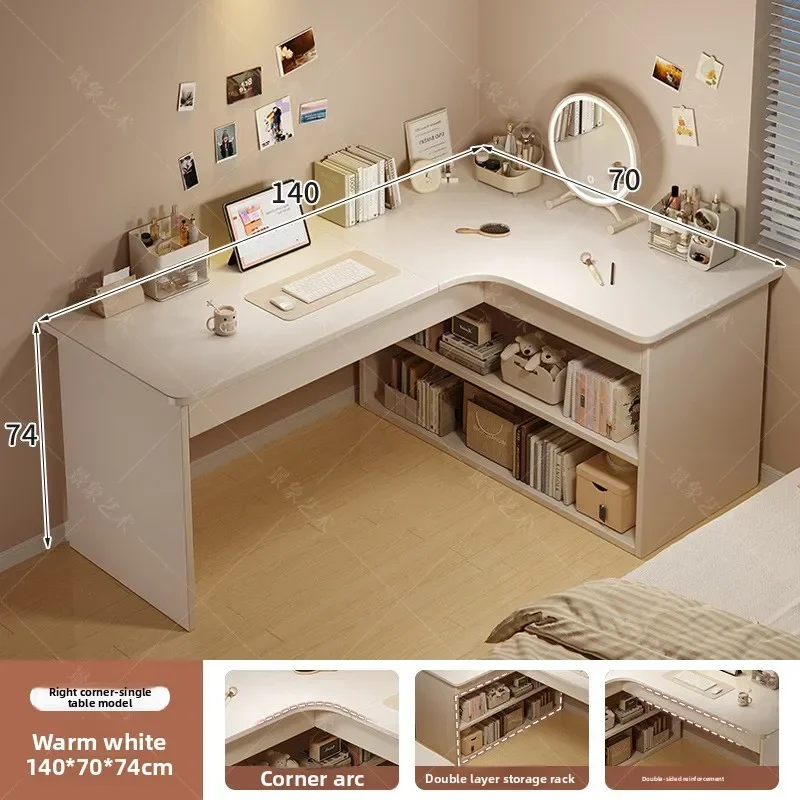 Firm Computer desk Desktop Home bedroom Bookshelf Integrated student learning to write Corner Multifunctional office desk