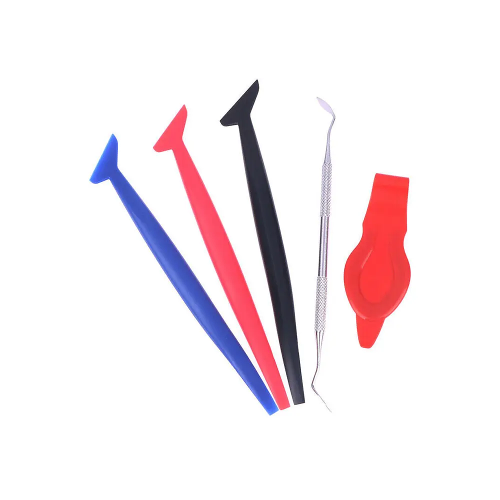 

5Pcs Car Wrapping Vinyl Tool Kit Window Film Tint Tools Car Wrap Sticks Edge Trimming Squeegee Tinting Felt Edge Squeegee