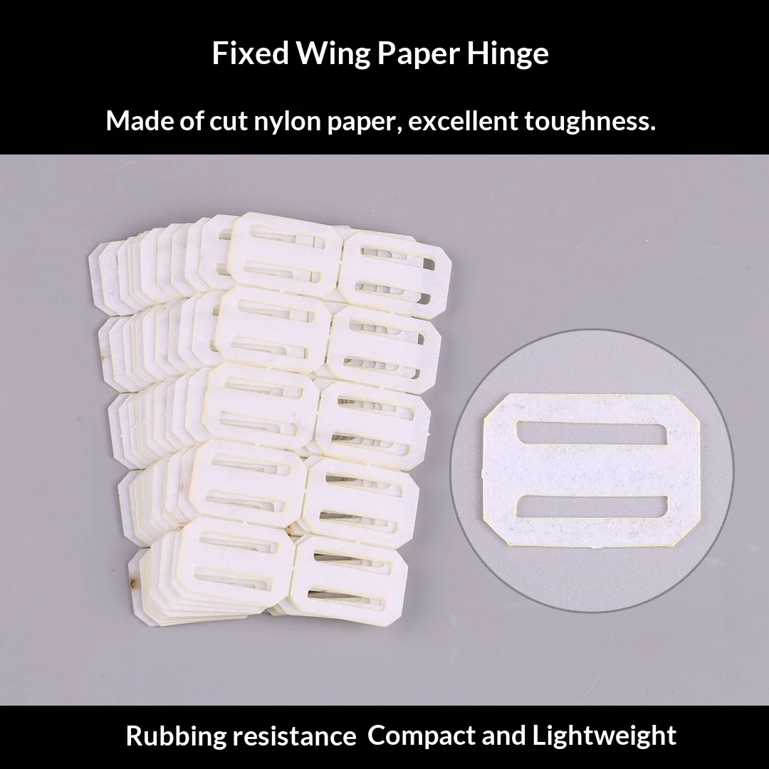 Modellflugzeug Papierfalt-Flügelscharniere 20-teiliges Set Flache Papierfalt-Flügelscharniere für RC-Flugzeuge DIY Steuerflächen-Scharniere – Detail 1