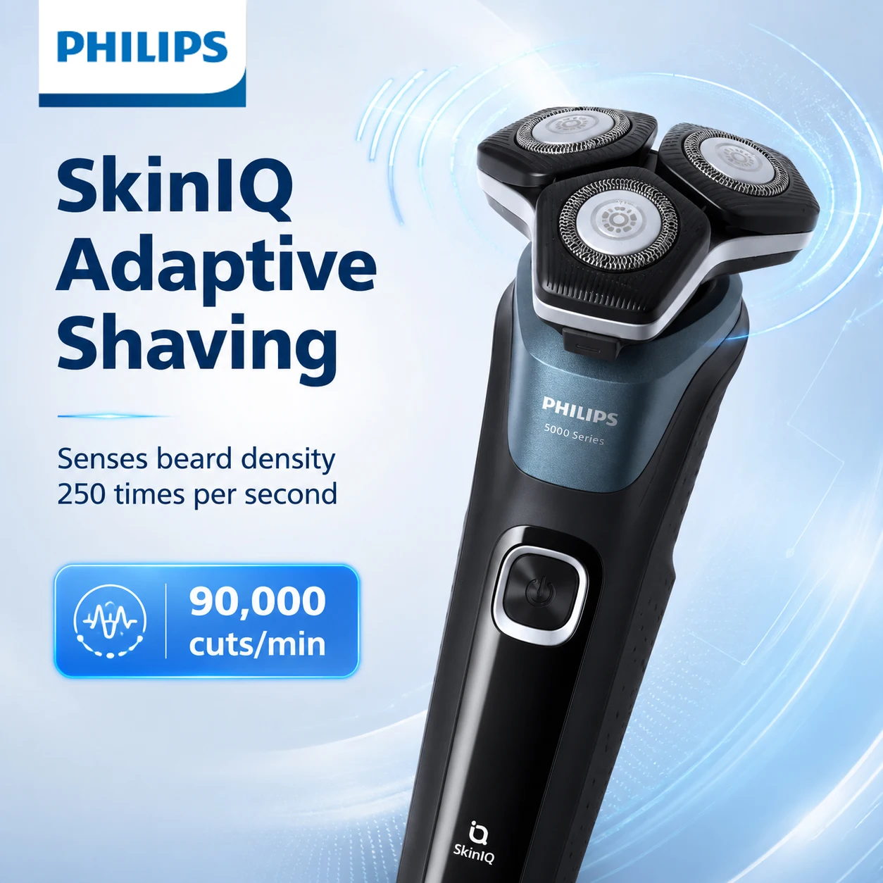Philips Electric Shaver 5 Series S5832 Men 3 Blade Electric Shaver Shaver Body Washing for 1 Hour Fast Charging Beard Trimmer