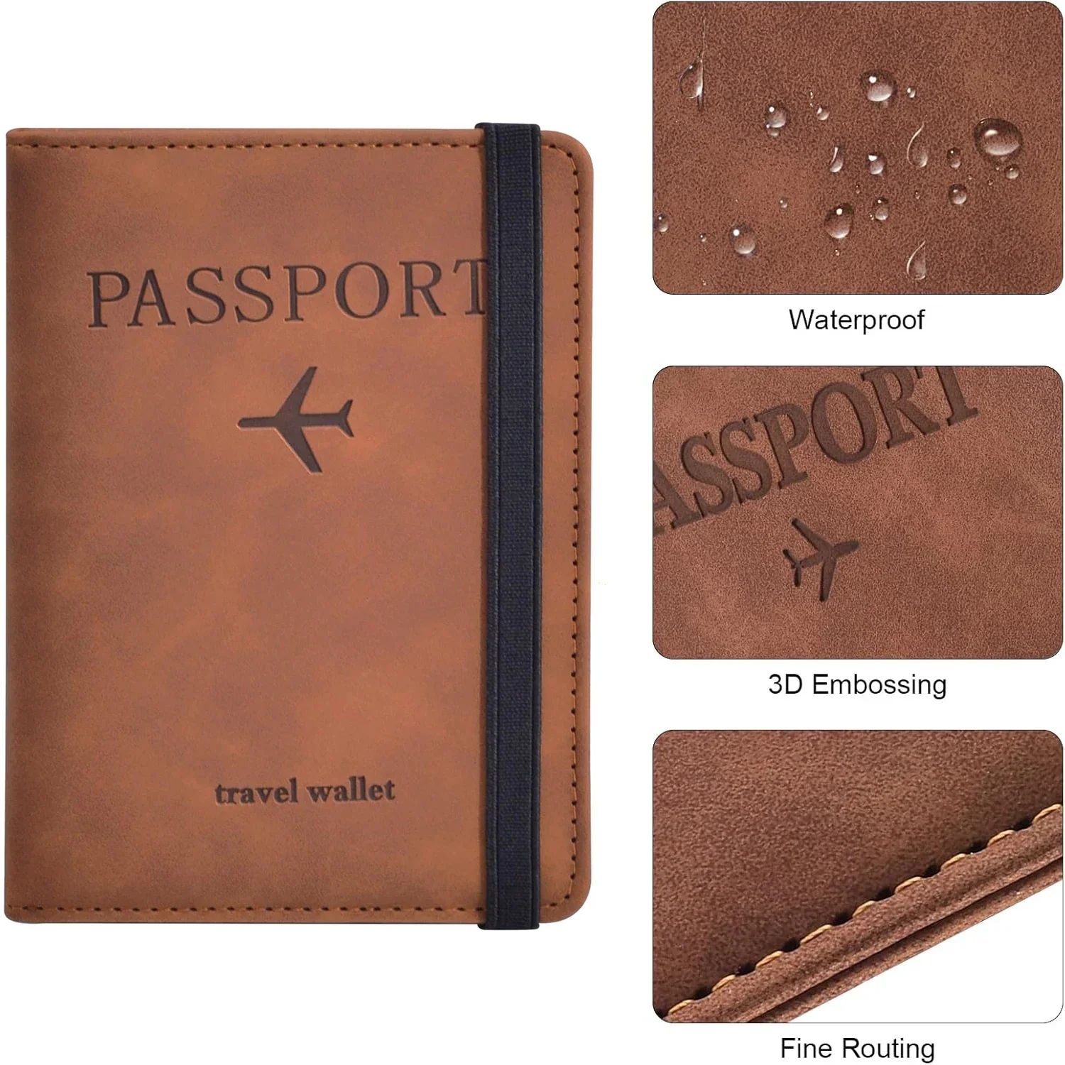 Passport Holder for Travel Essentials  Passport Wallet Cover Case for Travel  Accessories,Passport Book Holders for Women/Men view 5