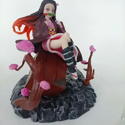 18cm Demon Slayer Sitting Posture Box Kamado Nezuko Anime Figure Kimetsu No Yaiba Statue Pvc Action Figurine Decoration Model