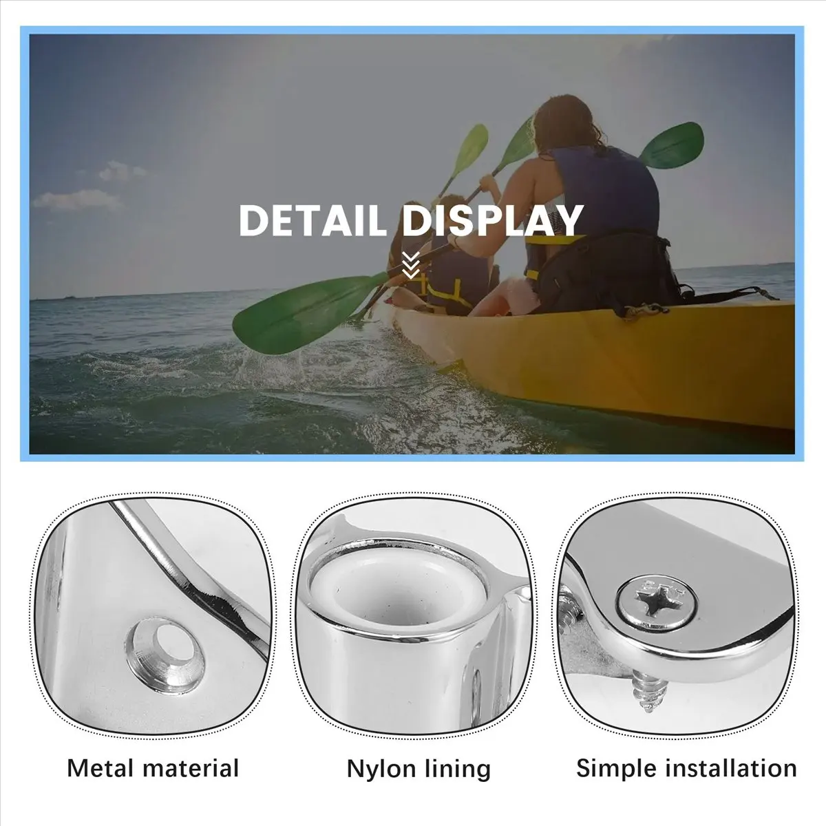 A74U Side Mount Rowlock Boat Row Lock Oarlock Support Bracket Oar Sockets Marine Yacht Kayak Canoe Accessories