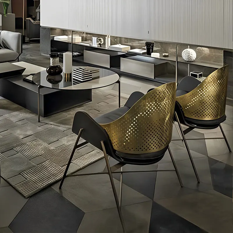 Cadeira de jantar de aço inoxidável de luxo leve hotel lazer negociação cadeira vendas escritório recepção designer único sofá cadeira