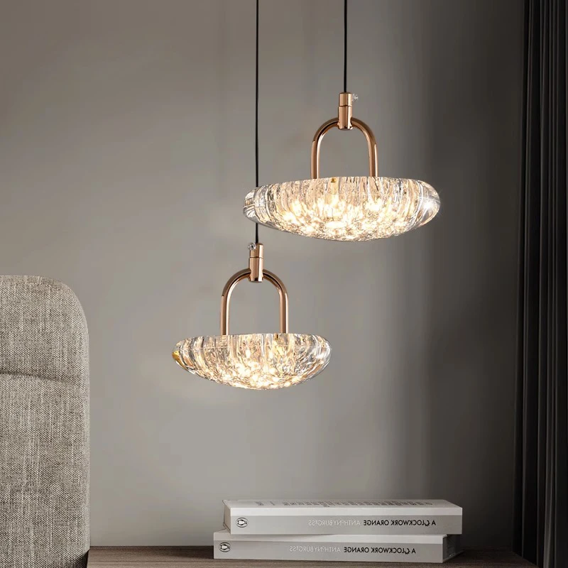 Single Head New Modern Simple Italian Light Luxury High Sense Bar Small Pendant Lamp Bedroom Bedside Atmosphere Lamp