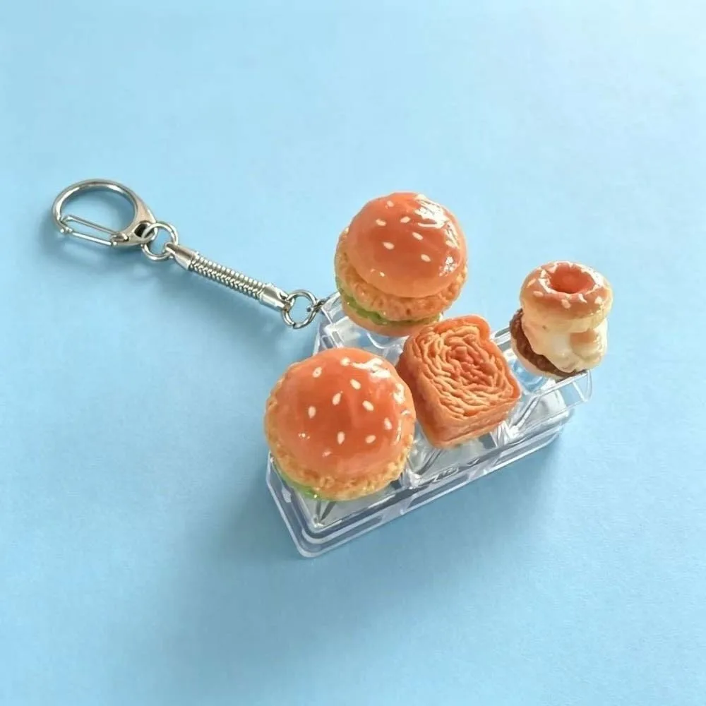 Cute Glow Design Decompression Button Simulation Keyboard Burger Sandwich Mini Keyboard Pendant Luminous Transparent Dual-Tone