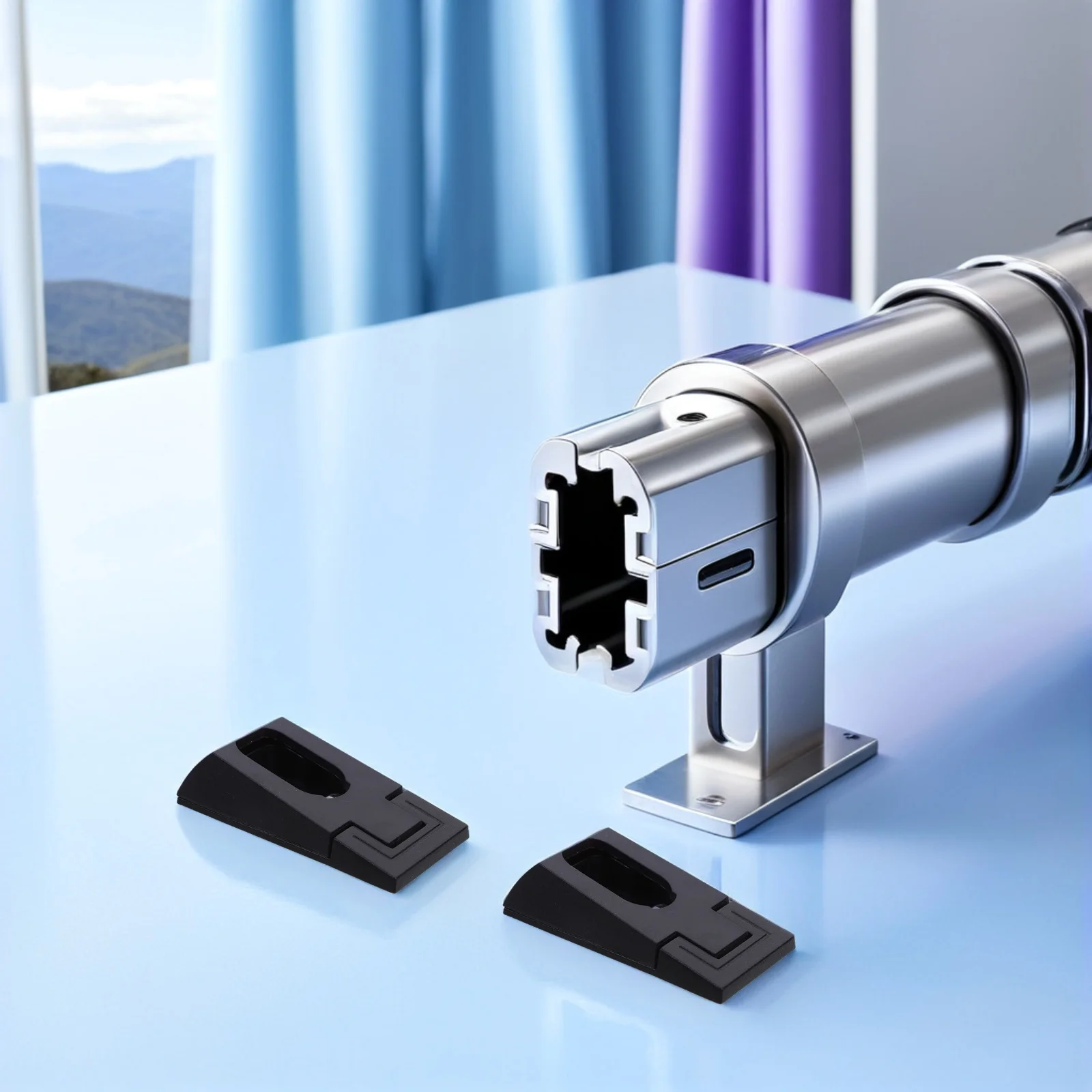 

8Pcs Aluminum Alloy Closet Pole Brackets Heavy Duty Flush Mount Wardrobe Rod Holders End Supports Black Rod Holder