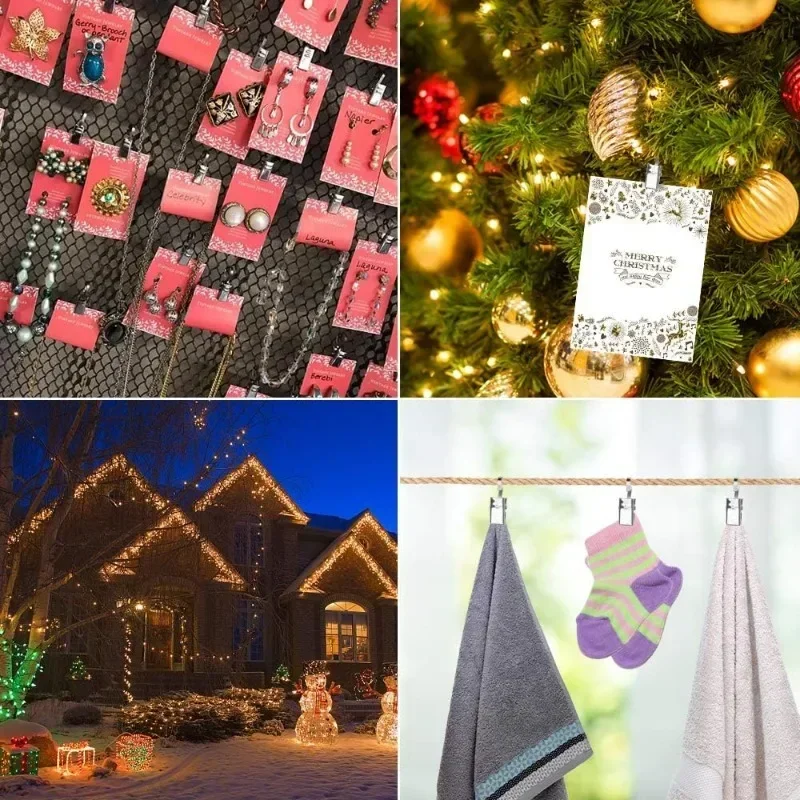 10-100개 미니 금속 후크 클립 다기능 가정용 커튼 스트링 라이트 클립 견고하고 내구성 있는 창문 커튼 액세서리