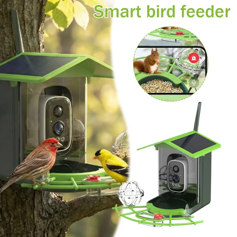 

10/5PCS Smart Bird Feeder With AI Species Identifier Solar Powered Wildlife Feeder Low Power HD Motion Detection Two-way Audio