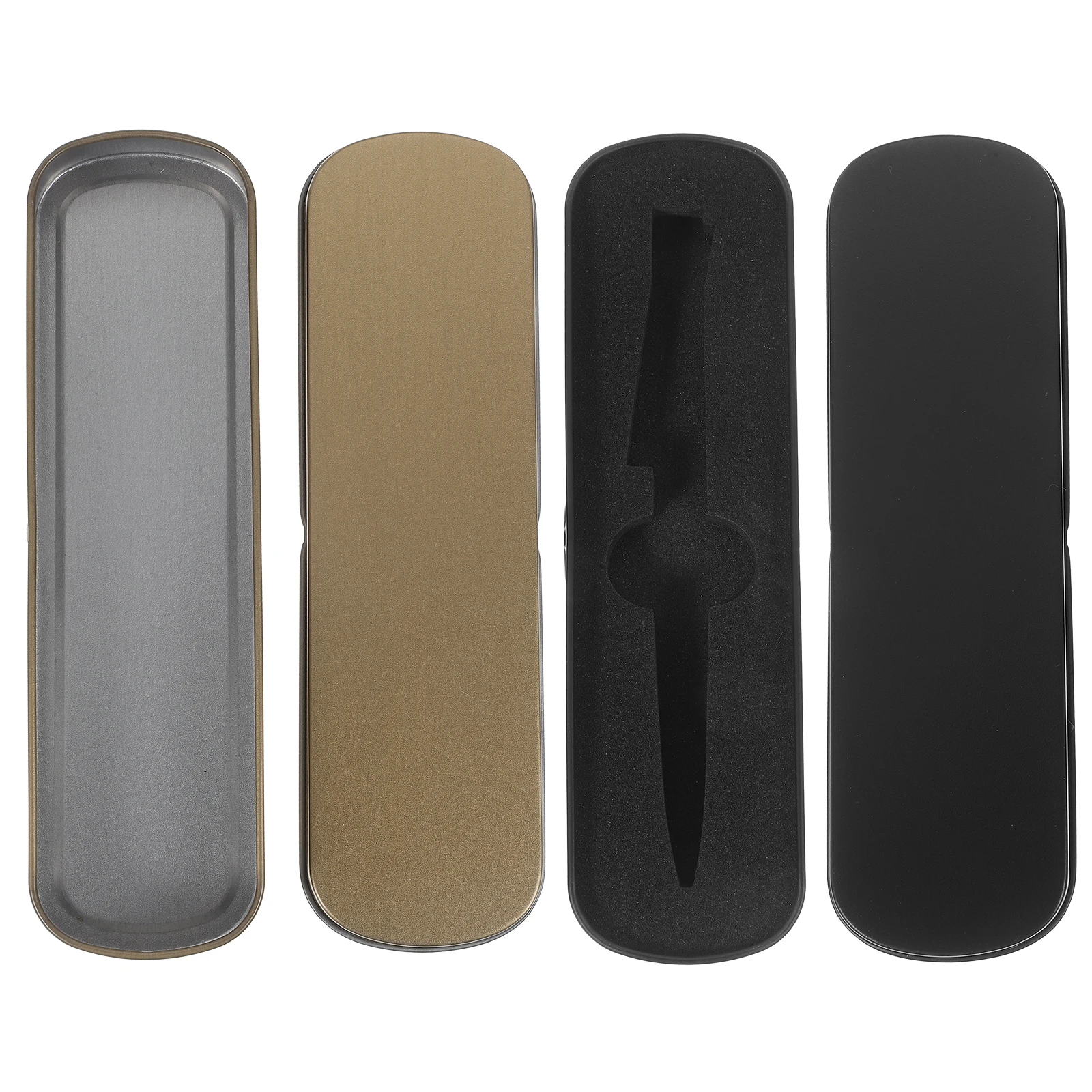 

2pcs Metal Pencil Boxes Cases for Students Compact Holder Rectangle Large Stationery Storage Empty Box School Supplies