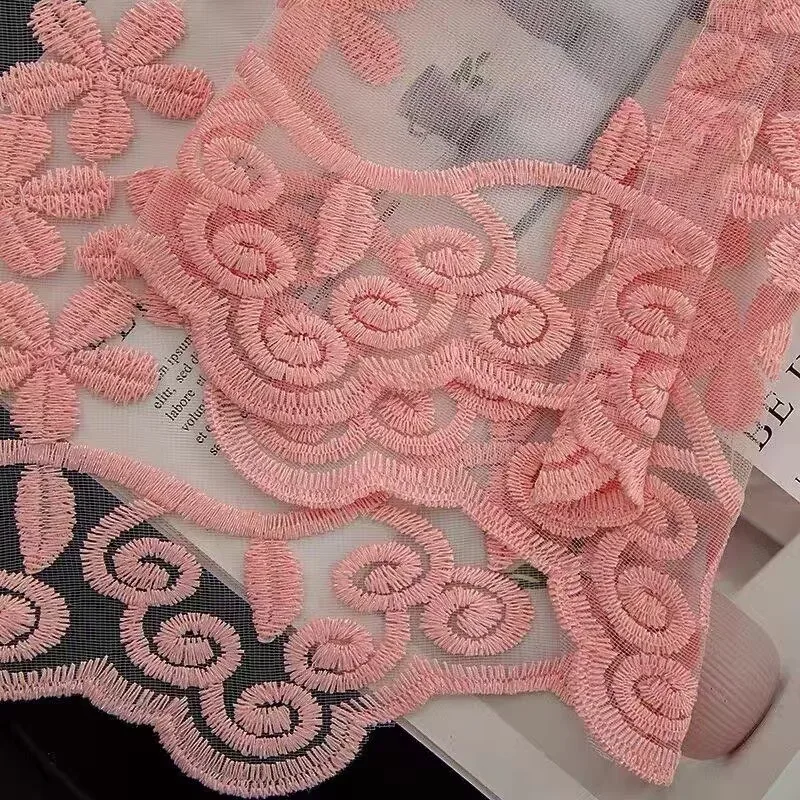 Ricamo fiori tende di pizzo per soggiorno camera da letto cucina pura drappo finestra trattamento schermo tende bianche rosa wp058 & C
