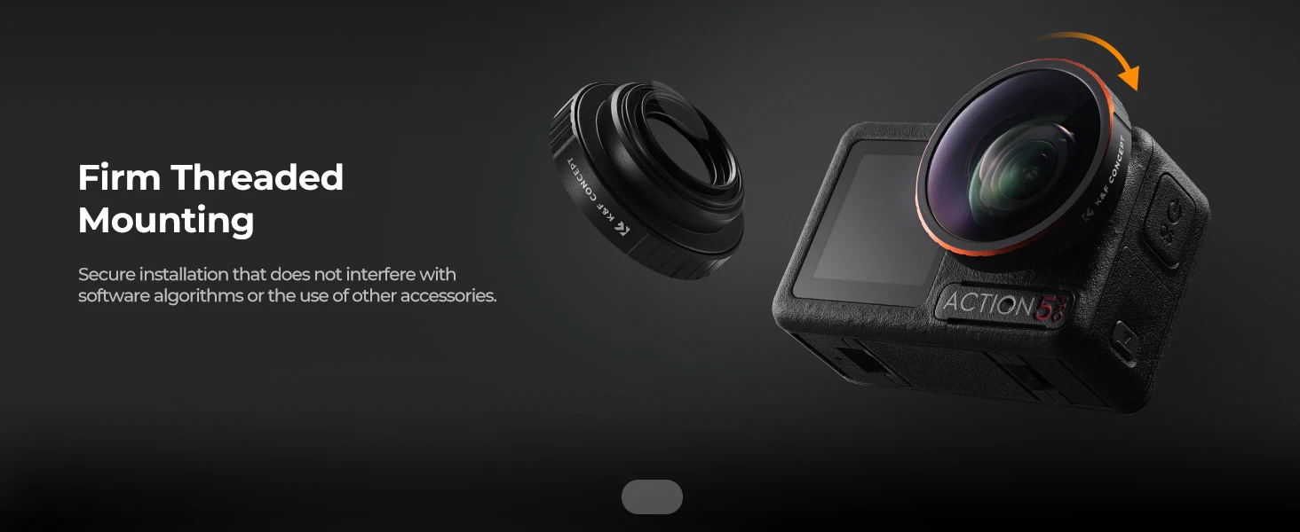 K&F CONCEPT Weitwinkelobjektiv für DJI Osmo Action 5 Pro 4 3 Aufschraubbar 185° Erweiterter Blickwinkel Mehrfachbeschichtetes op – Detail 5