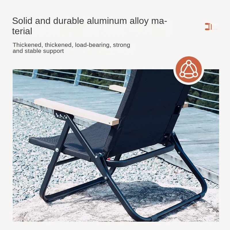 Adjustable Camping Chair Folding Reclining Chair Outdoor Portable Camping Lunch Rest Outdoor Chair Carbon Steel Reclining Chair