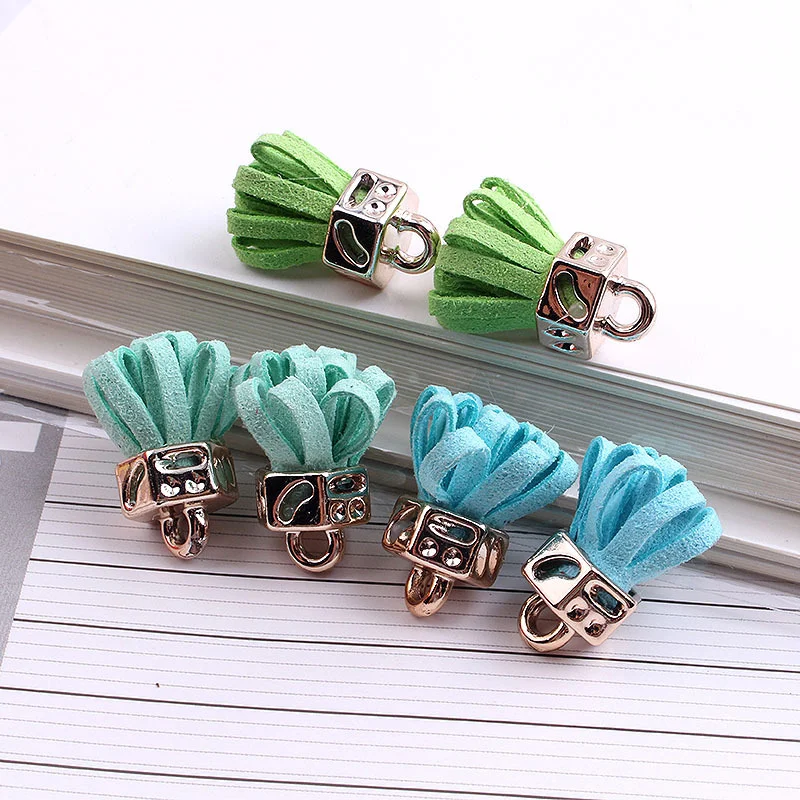 5/10Pcs 3CM Mini Tassels Leather Tassels Keychain Charms Tassels Handmade DIY Tassels Multicolored for Earring Jewelry Making