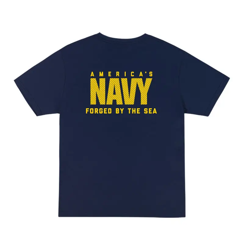 الأكاديمية الأمريكية البحرية قصيرة الأكمام تي شيرت الرجال والنساء الصيف الاتجاه فضفاض في الهواء الطلق التكتيكية ملابس التدريب البدني