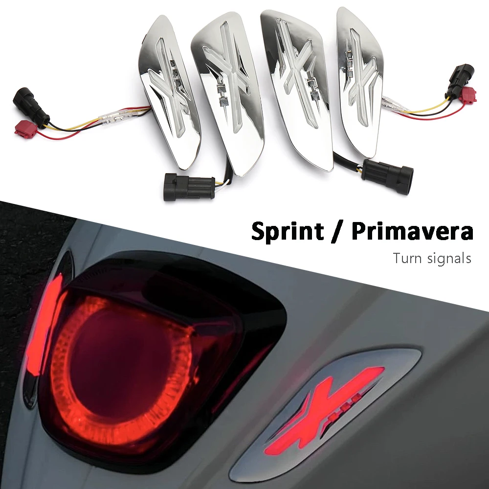 Motorcycle LED Turn Signal Indicator Light Black/Chrome Flasher For Vespa Sprint 125 150 Primavera 150 PRIMAVERA 125