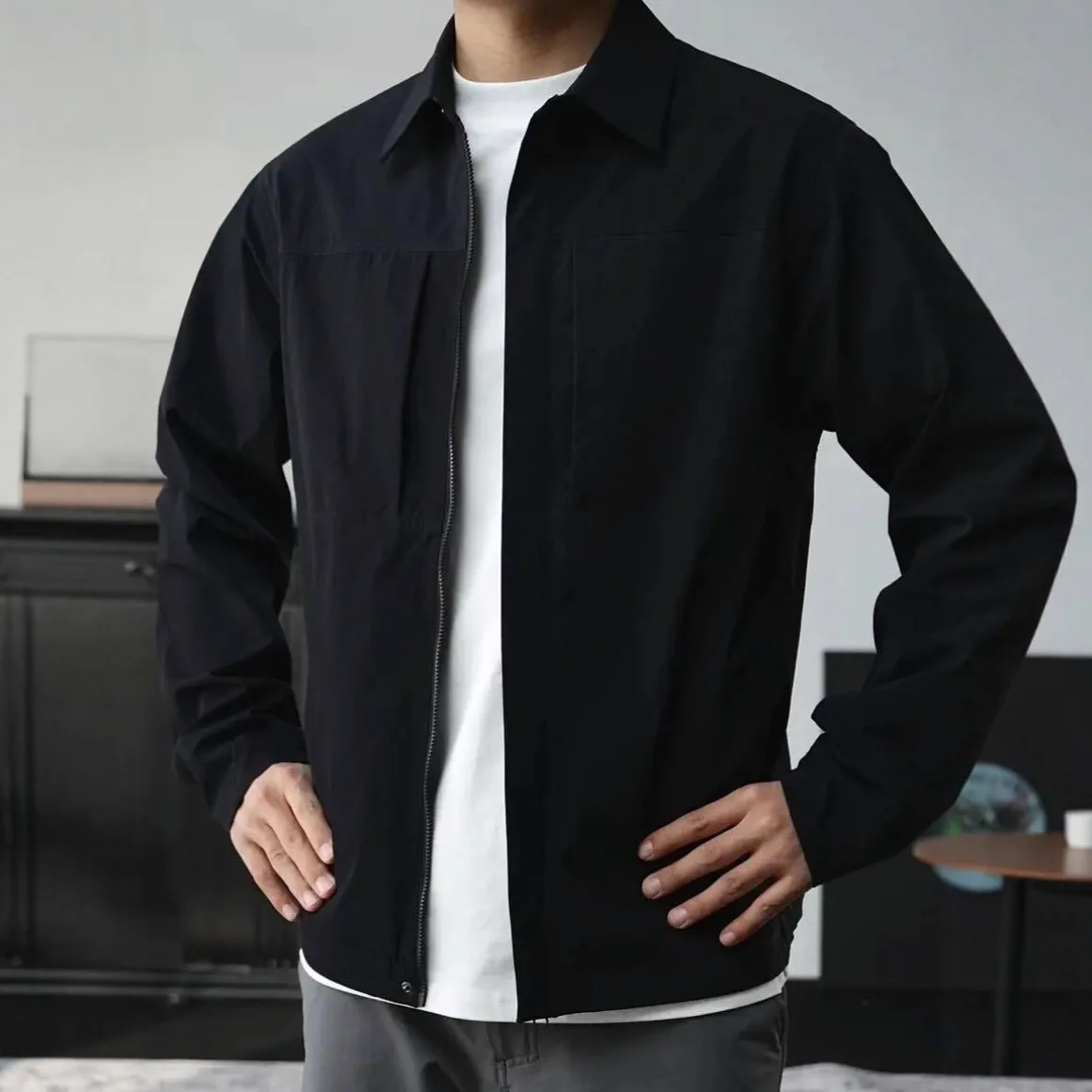 American Casual Autumn Jacket Tough Guy Front Shoulder Strong Coat Three-dimensional Cutting